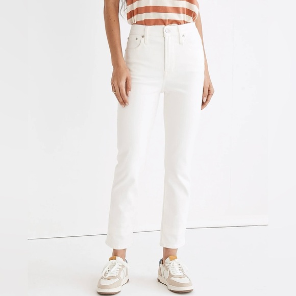 NWT Madewell The Petite Curvy Perfect Vintage Jean in Tile White - Picture 5 of 7